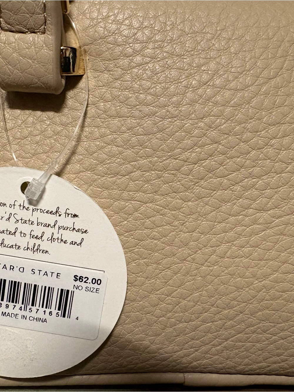 NWT Altar'd State Taupe Leatherette Mini Satchel with Gold Hardware - Picture 5 of 5